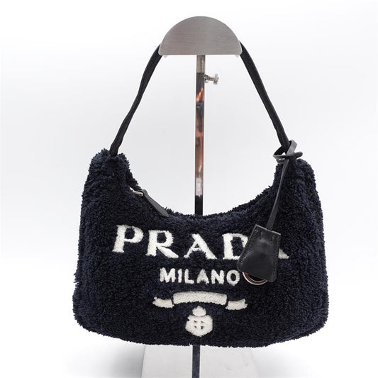 Pre-owned Prada Black Fuzzy Hobo Bag