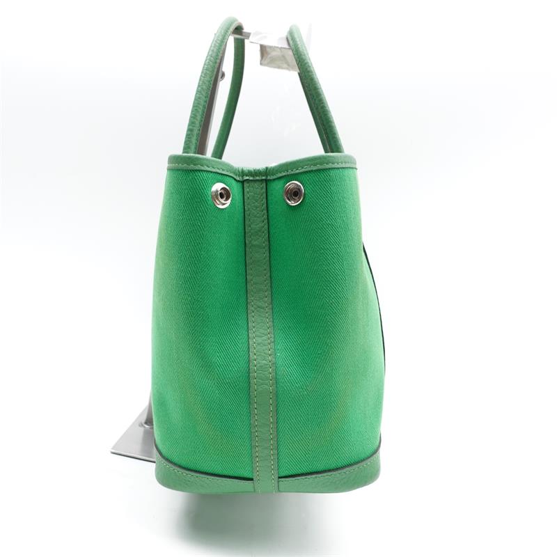 Pre-owned Hermes Garden Party 30 Green Canvas Tote