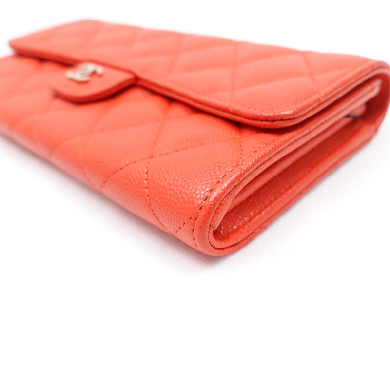 Pre-owned Chanel Orange Calfskin Wallet