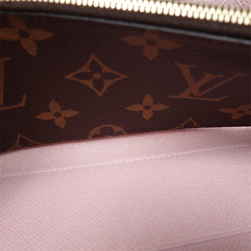 Pre-owned Louis Vuitton Clemence Monogram With Pink Interior Coated Canvas Wallet