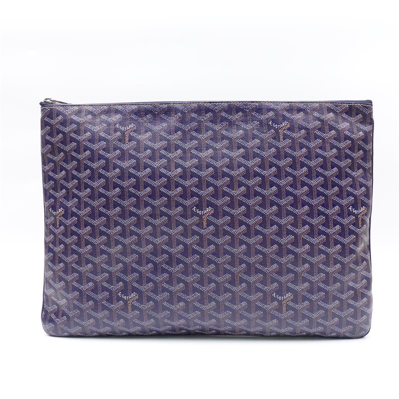 【DEAL】Pre-owned Goyard Navy Coated Canvas Clutch