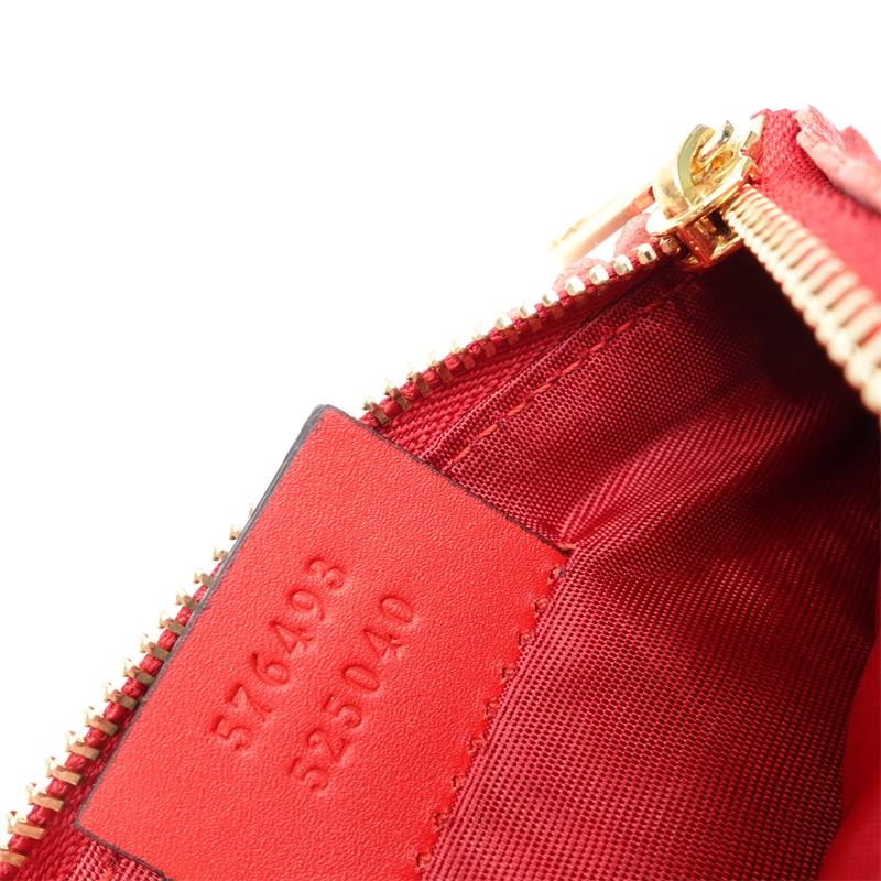 Pre-owned Gucci Red Strewberry Canvas Wallet