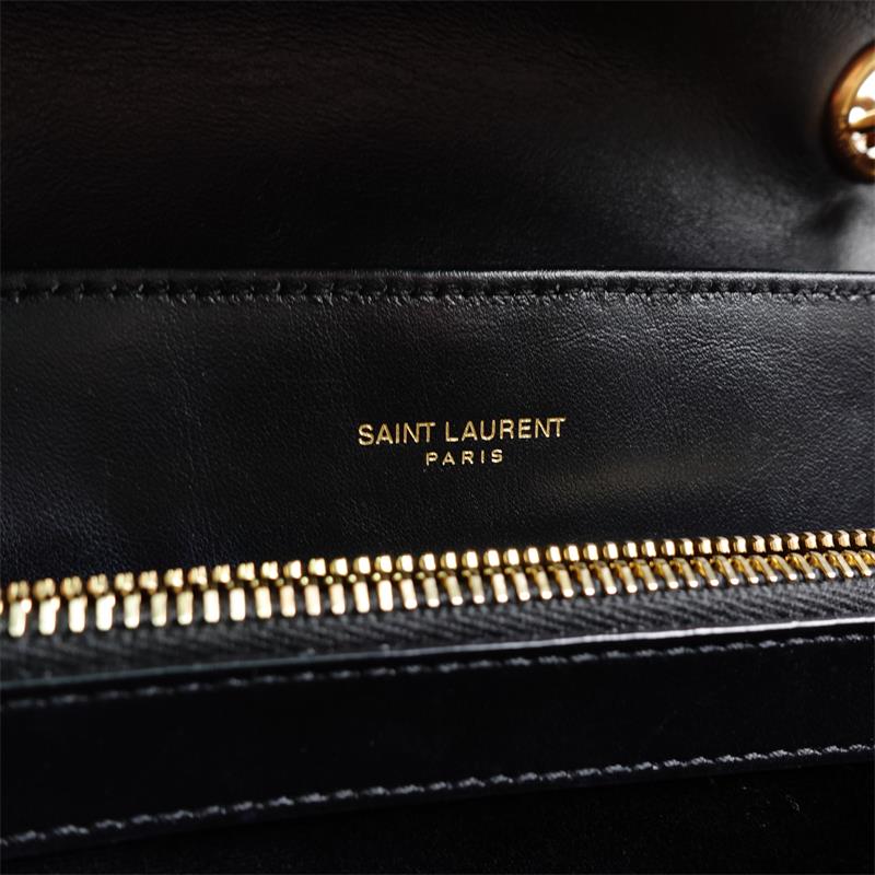 Pre-owned Saint Laurent Loulou Medium Black Calfskin Shoulder Bag