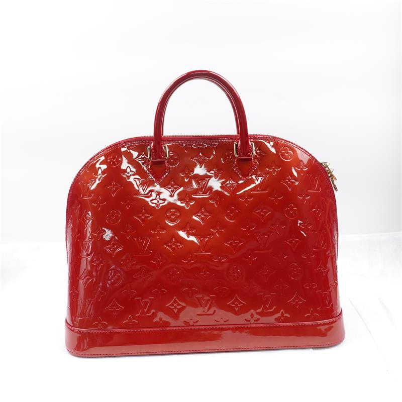 Pre-owned Louis Vuitton Alam Red Vernis Handle Bag