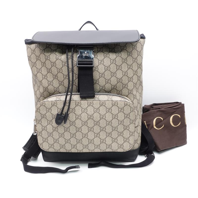 Pre-owned Gucci Beige Coated Canvas Backpack