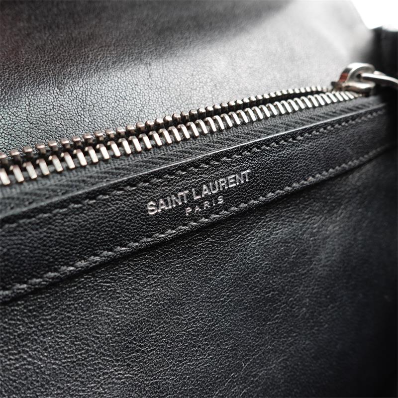 Pre-owned Saint Laurent Black College Calfskin Shoulder Bag