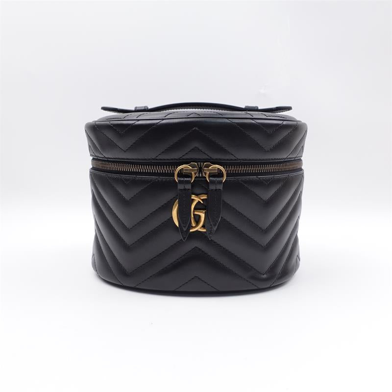 【Company Deal】Pre-owned Gucci Black Marmont Calfskin Makeup Bag-HZ