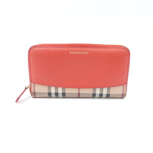 【DEAL】Burberry Nova Coated Canvas & Red Calfskin Zippy Wallet