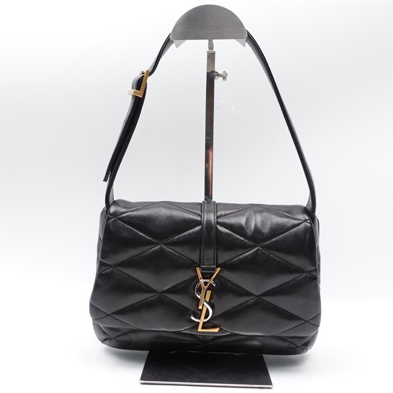 Pre-owned Saint Laurent Black Gold Lambskin Hobo Bag-HZ