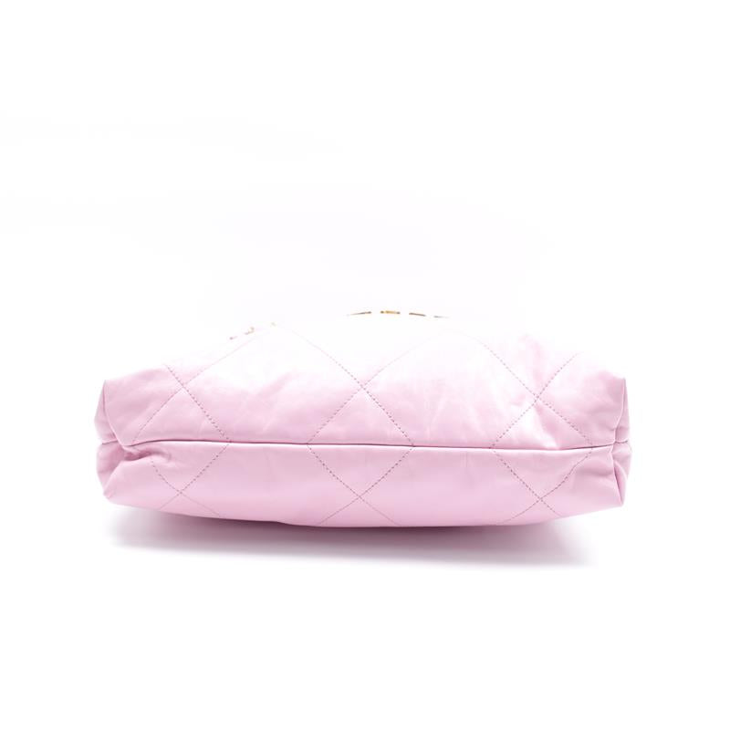 Pre-owned Chanel 22Bag Pink Lambskin Shoulder Bag