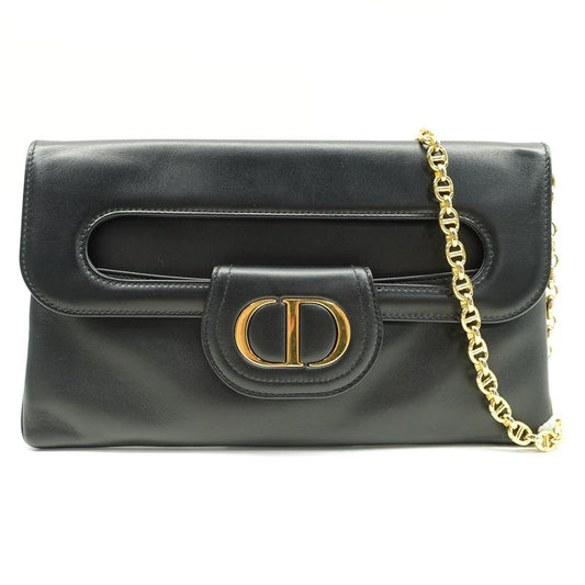Dior Black Calfskin Crossbody Bag with Chain-HZ