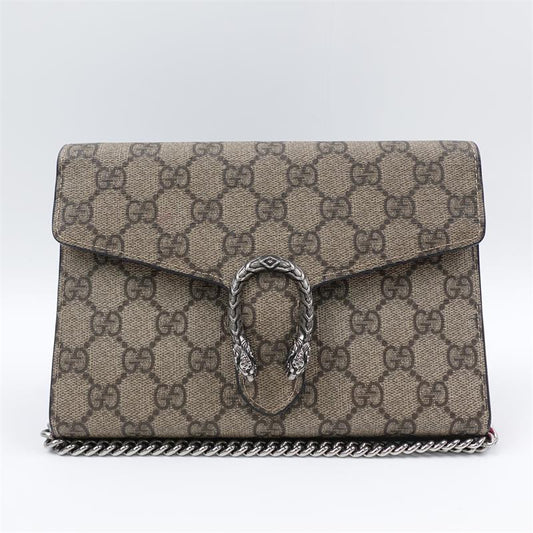 【Deal】Pre-owned GUCCI Dionysus Brown Coated Canvas Shoulder Bag-HZ