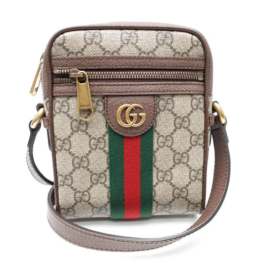 Pre-owned GUCCI Ophidia Brown Coated Canvas Shouler Bag