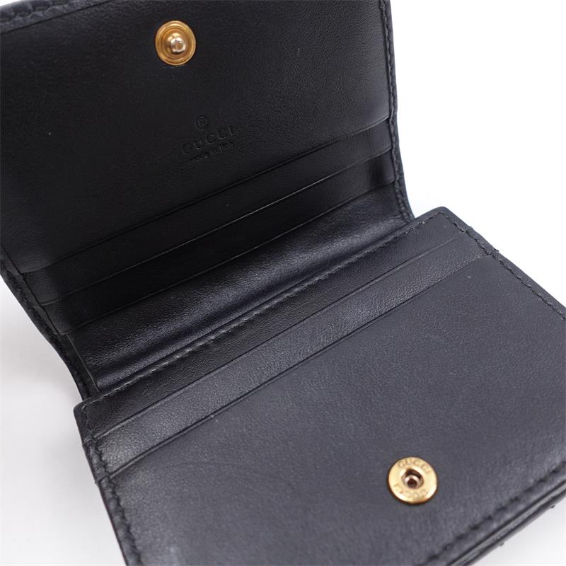 Pre-owned Gucci GG Black Calfskin Wallet