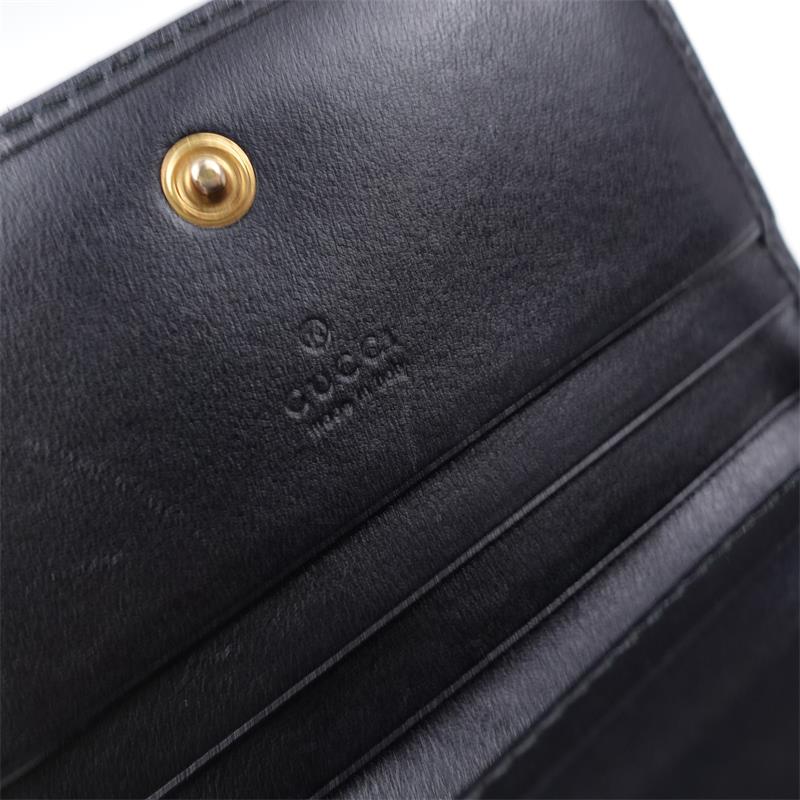 Pre-owned Gucci GG Black Calfskin Wallet