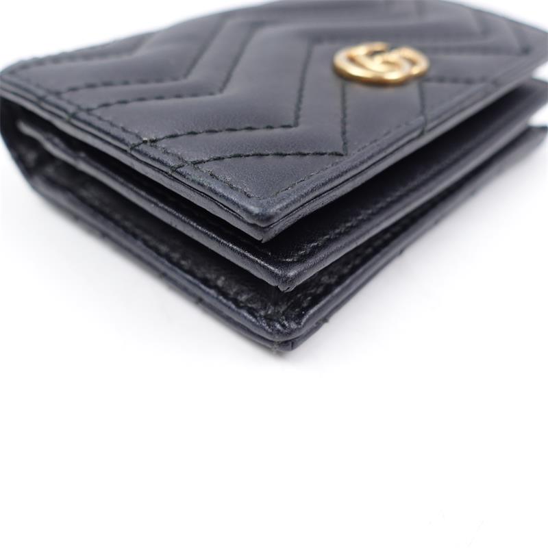 Pre-owned Gucci GG Black Calfskin Wallet