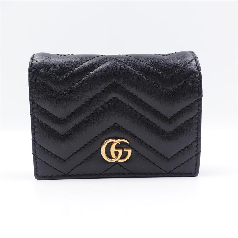 Pre-owned Gucci GG Black Calfskin Wallet