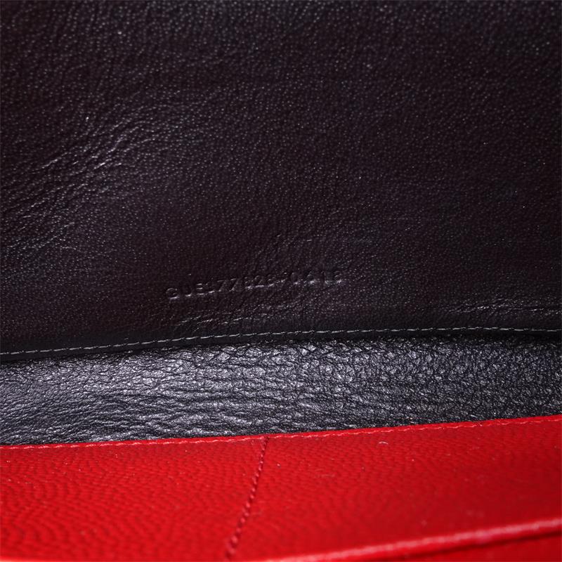 Pre-owned Saint Laurent Envelop Woc Red Calfskin Shoulder Bag