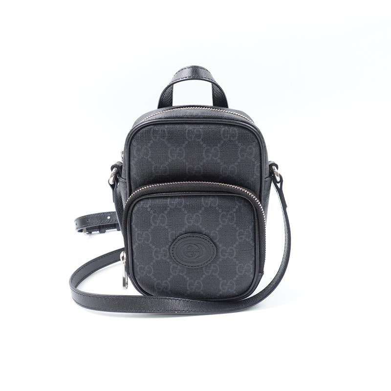 Pre-owned Gucci GG Black Calfskin Shoulder Bag