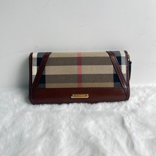 Pre-owned BURBERRY Canvas Brown Long Wallet-HZ