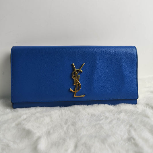 Pre-owned Saint Laurent Blue Kate Calfskin Shoulder Bag-HZ