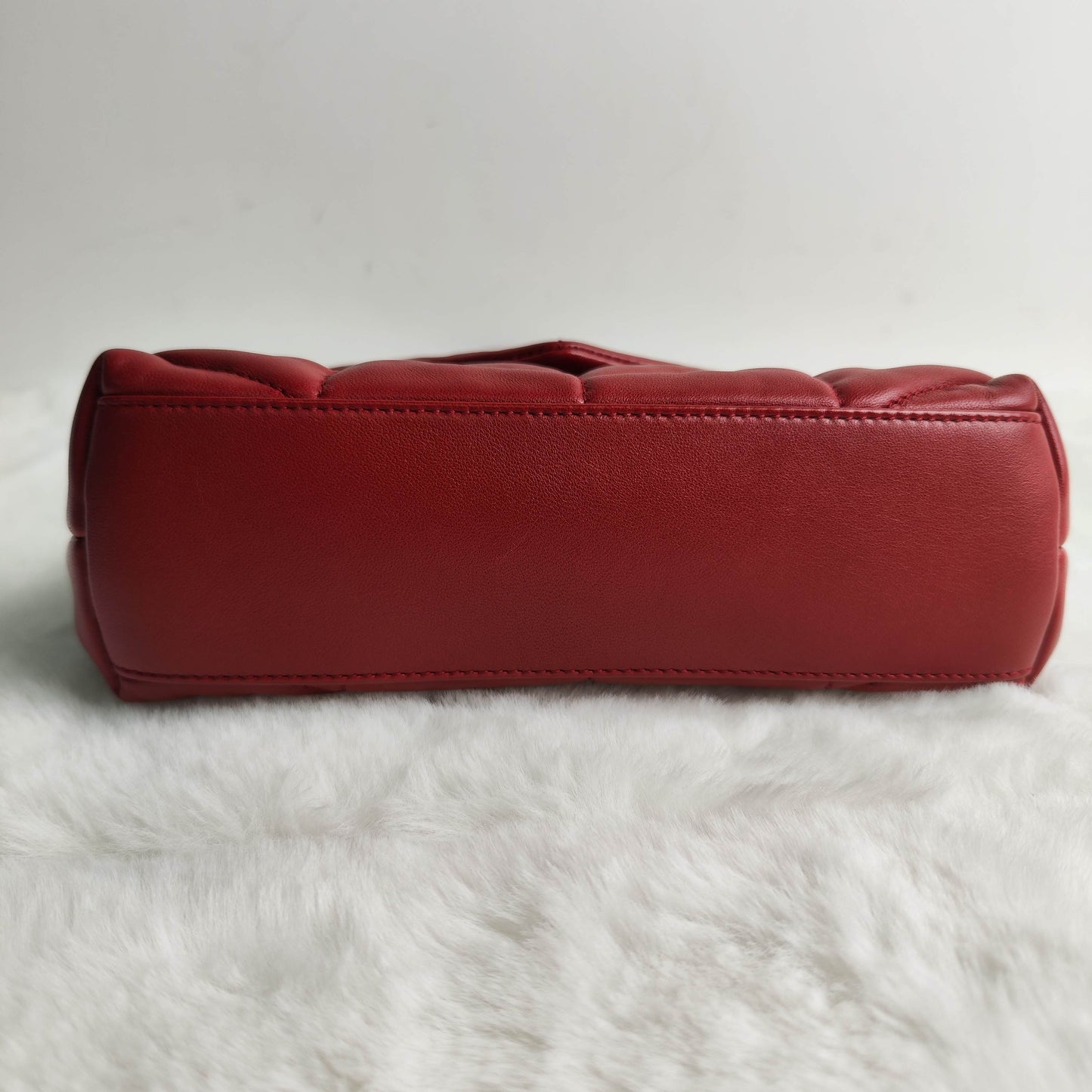 Pre-owned  Saint Laurent Red Puffer Lambskin Shoulder Bag-HZ