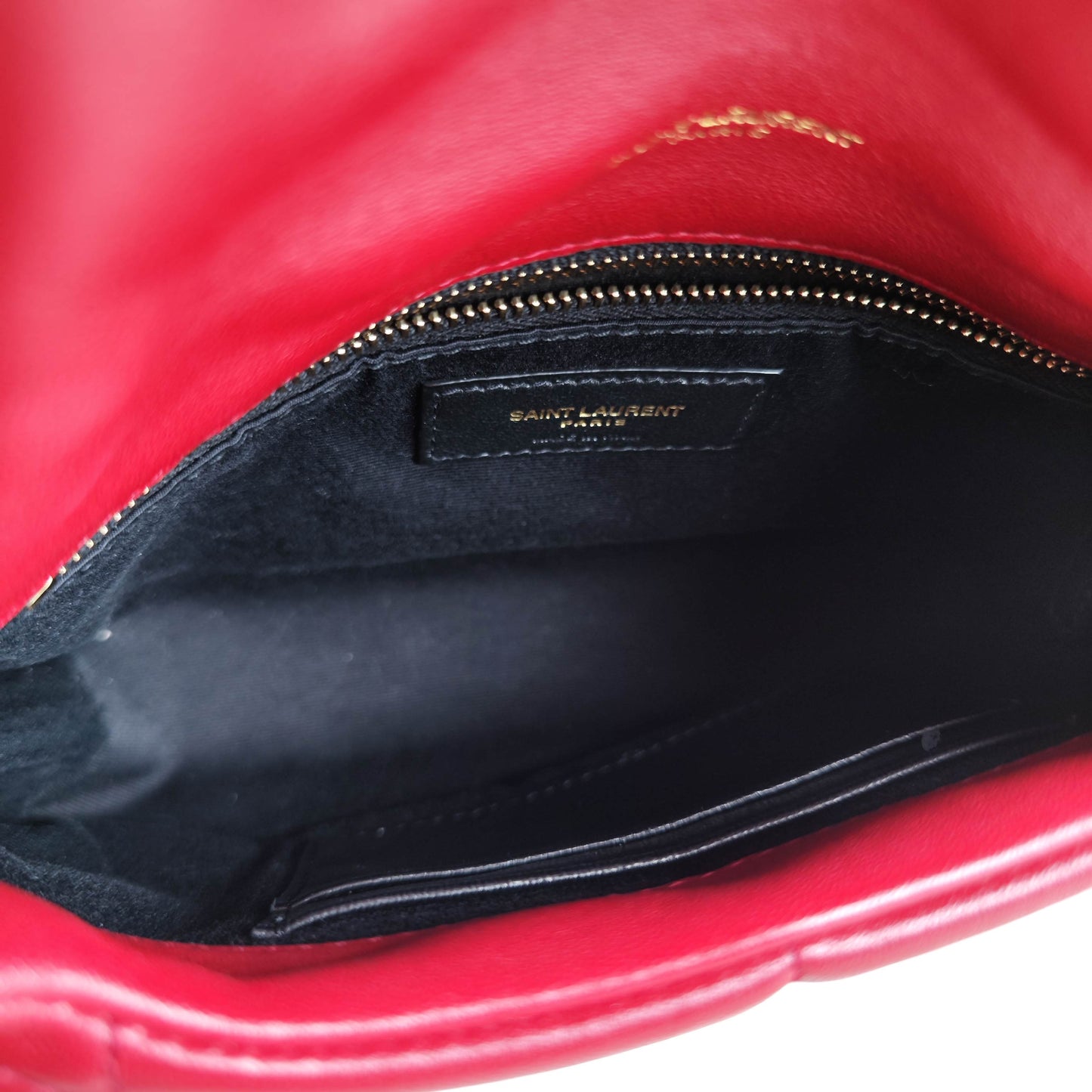 Pre-owned  Saint Laurent Red Puffer Lambskin Shoulder Bag-HZ