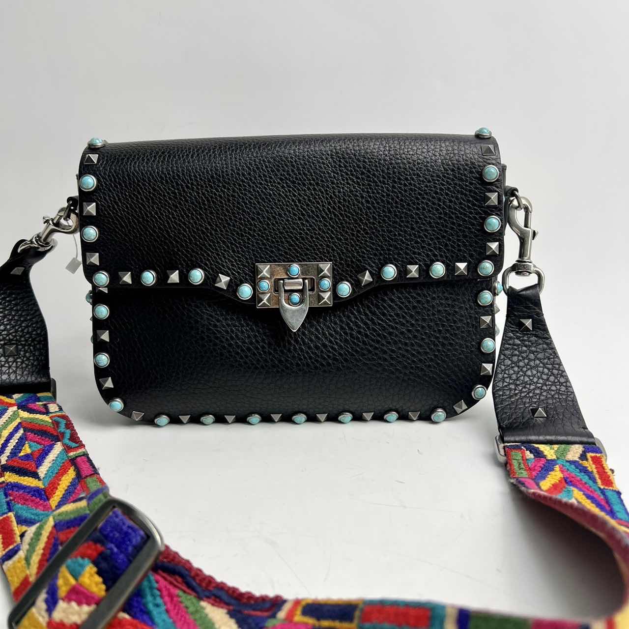 Valentino Studded Black Calfskin Shoulder Bag -HZ