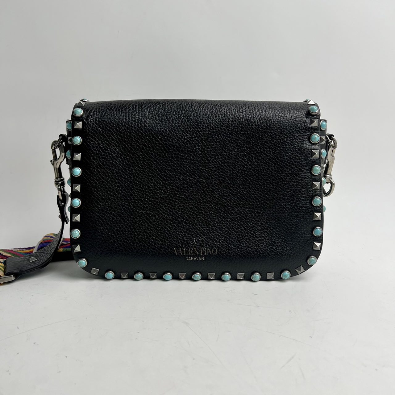 Valentino Studded Black Calfskin Shoulder Bag -HZ