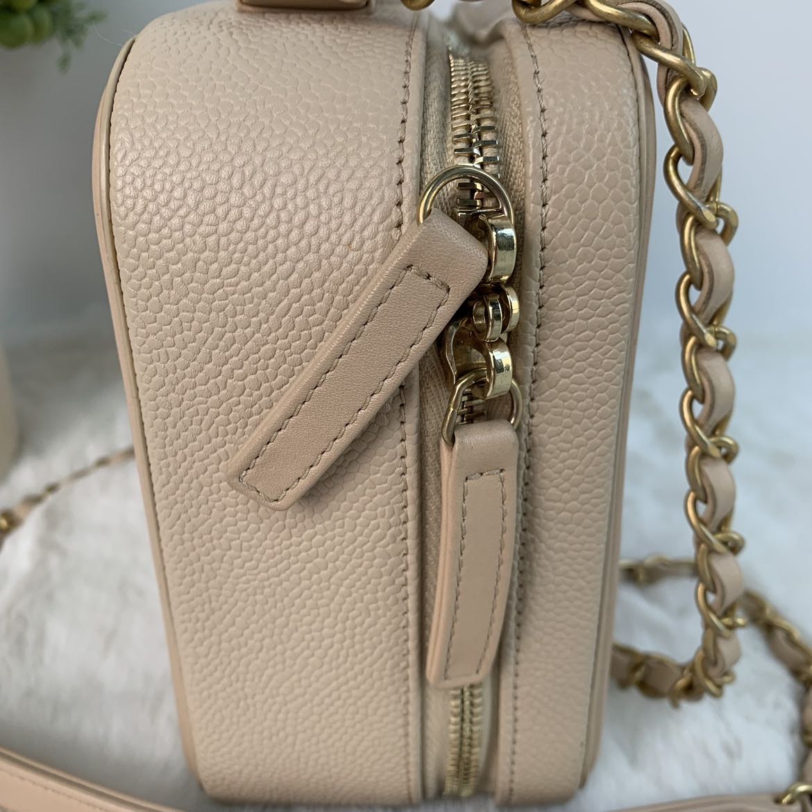 Pre-owned Chanel Vanity Case Cinnamon Caviar Leather Shoulder Bag-HZ