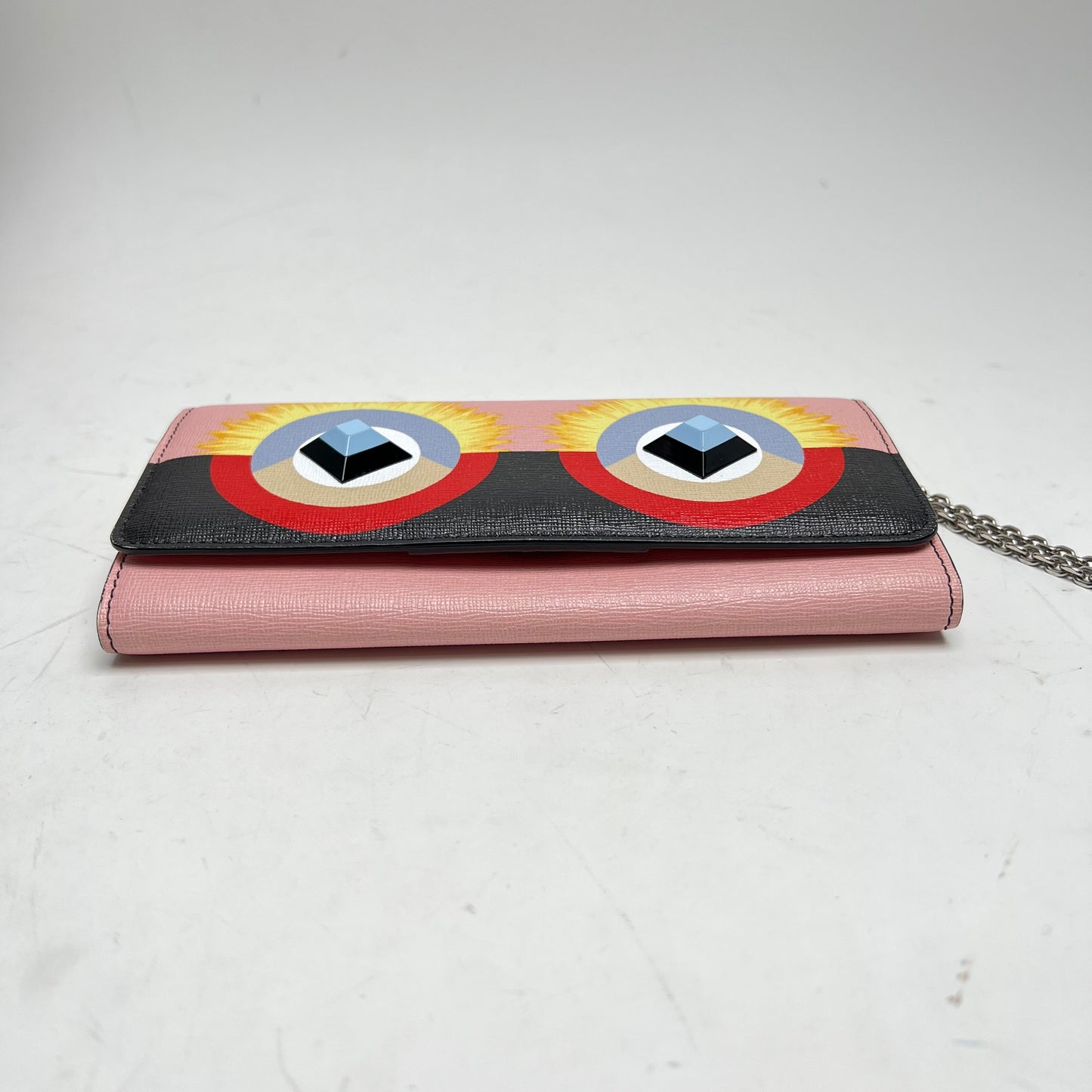 Pre-owned Fendi Monster Calfskin Wallet On a Chain - TS