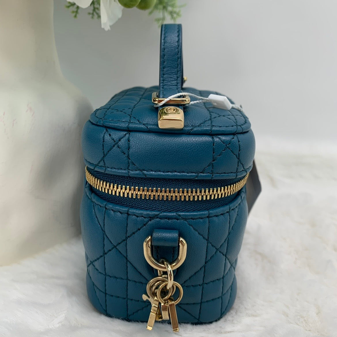 Pre-owned Dior Vanity Blue Calfskin Shoulder Bag-HZ