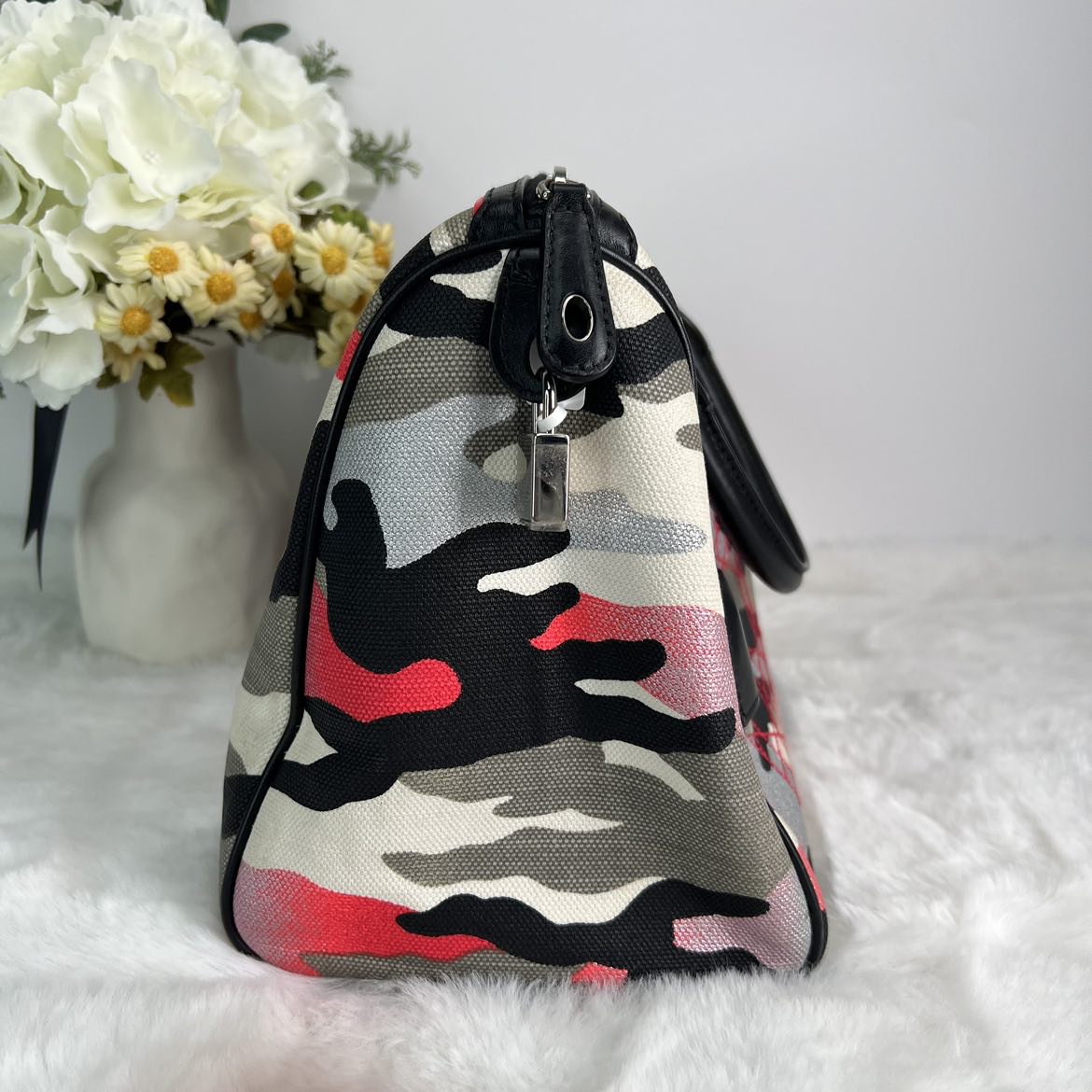 Pre-owned Dior Camouflage Canvas Handle Bag-HZ