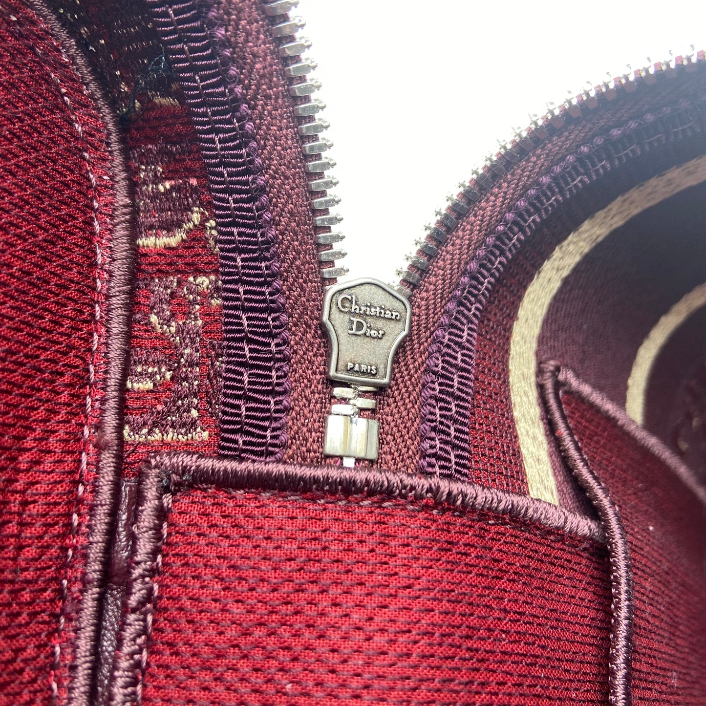 【DEAL】Pre-owned DIOR Canvas Top Handle Bag Travel Red Top Handle Bag-HZTT