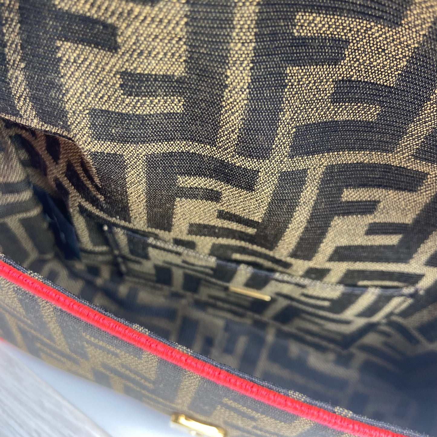 Pre-owned FENDI Canvas Shoulder Bags Baguette Mini FF Brown Shoulder Bag-HZTT