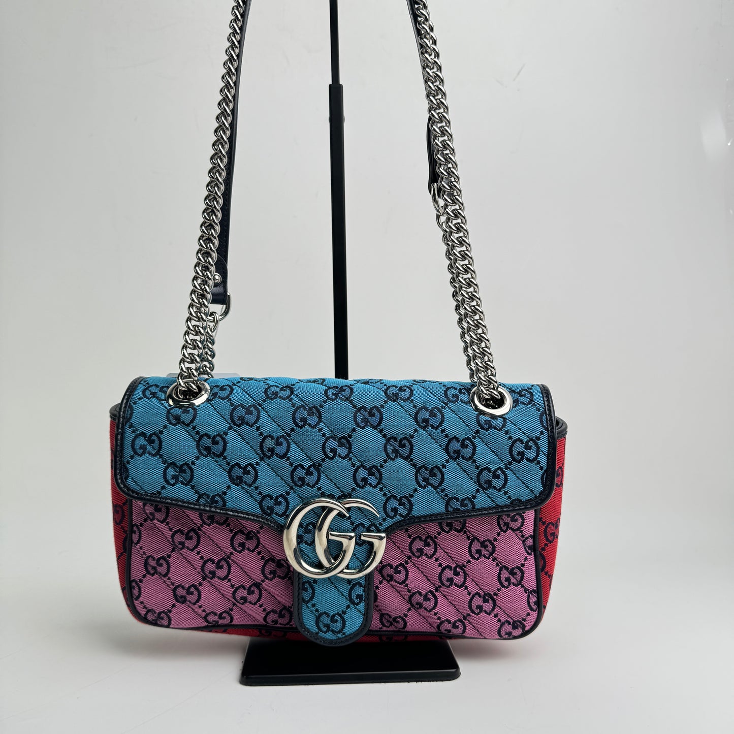 Pre-owned Gucci Marmont Multicolor Canvas Shoulder Bag - HZ