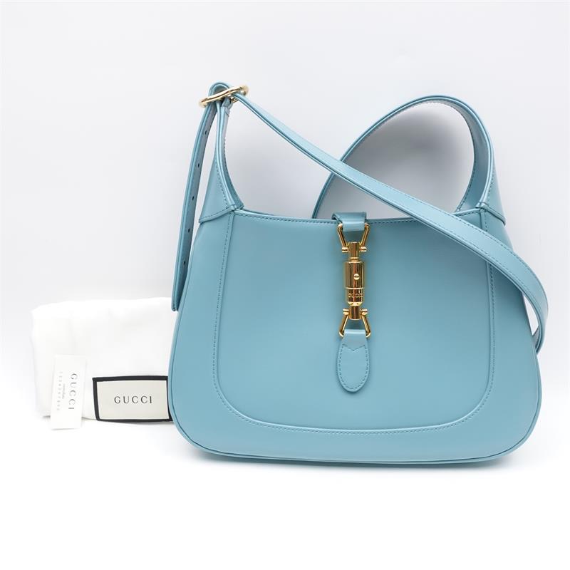 Pre-owned Gucci Jackie 1961 Tiffany Blue Calfskin Shoulder Bag