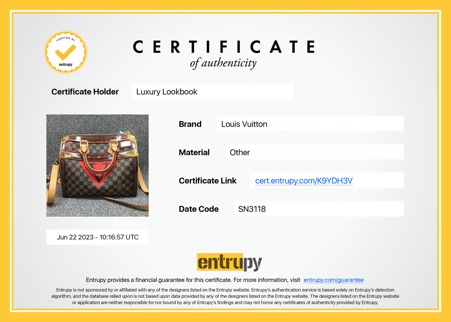 ENTRUPY VERIFIED! Entrupy Certificates for Luxury Items! – Luxury Lookbook