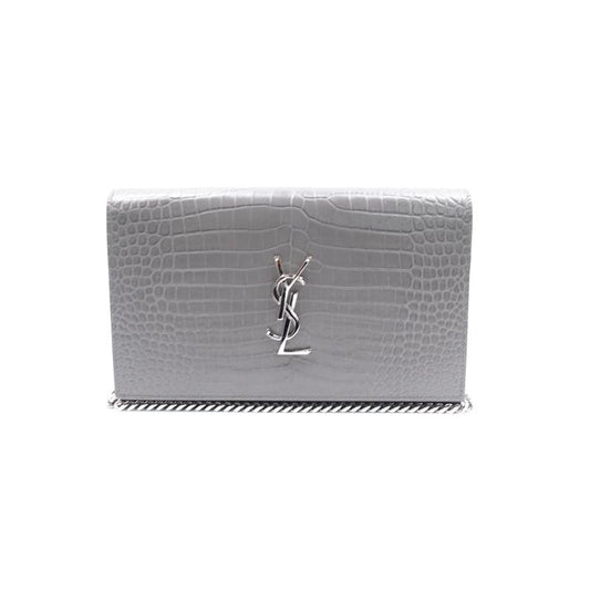 Pre-owned Saint Laurent Grey Kate Calfskin Shoulder Bag