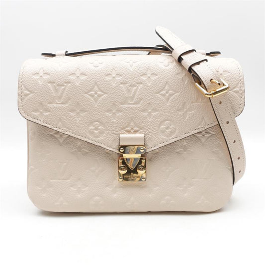 Pre-owned Louis Vuitton Metis White Calfskin Shoulder Bag-TS