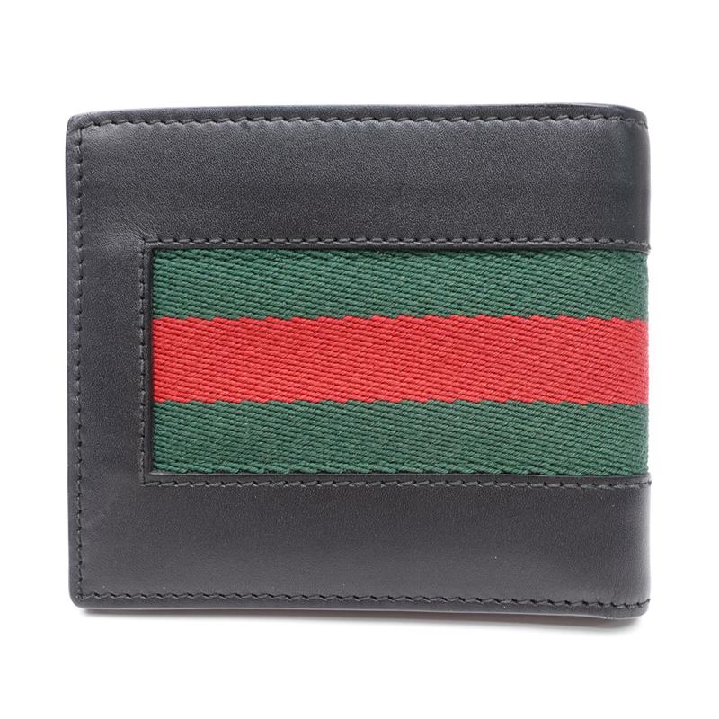 Pre-owned Gucci Ophidia Black Calfskin Wallet