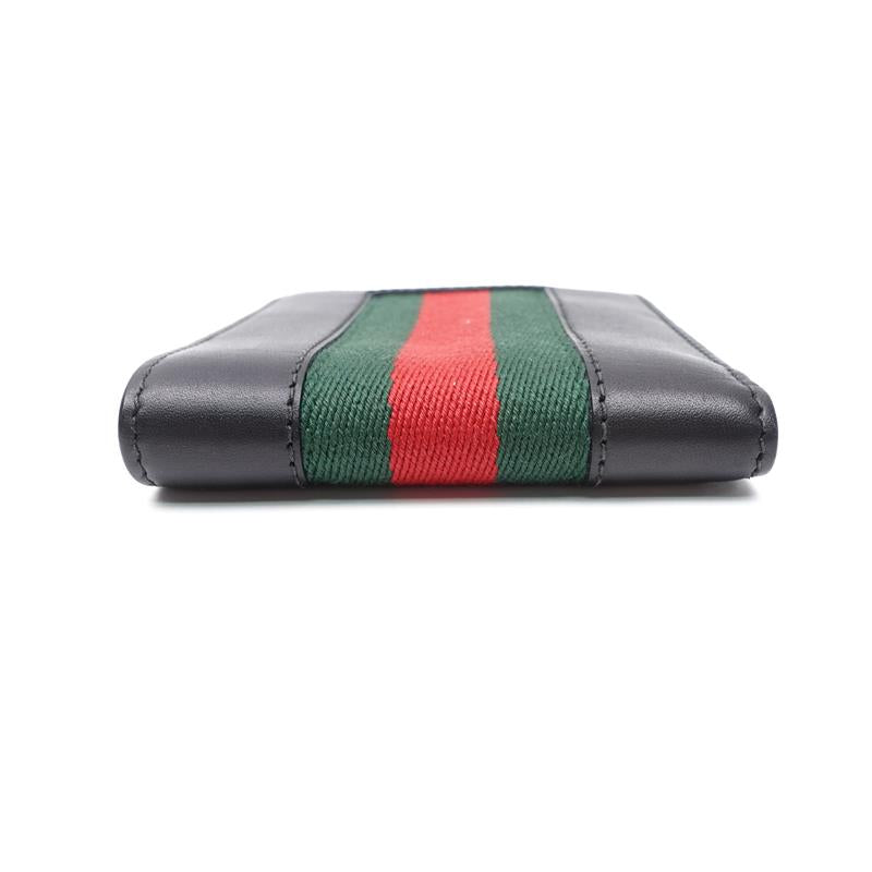 Pre-owned Gucci Ophidia Black Calfskin Wallet