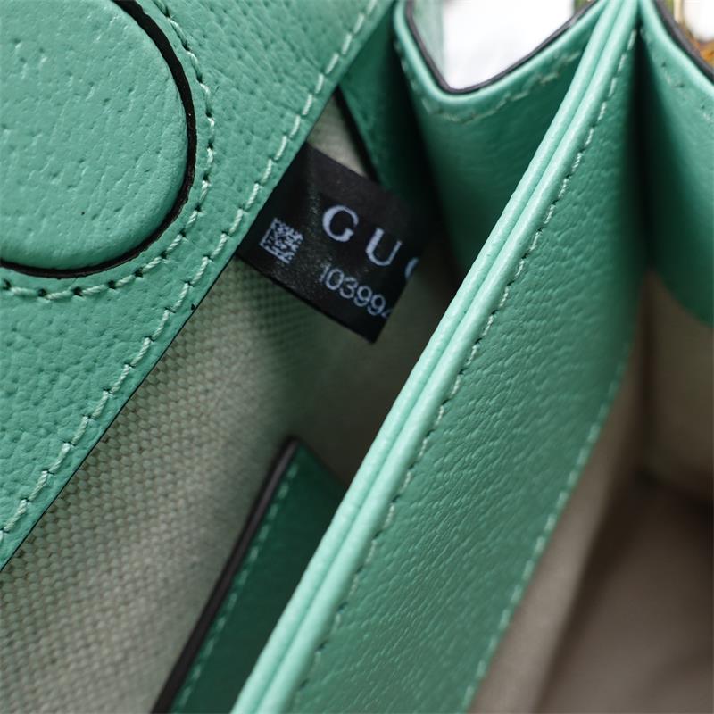 Gucci Ophidia Green Canvas Shoulder Bag