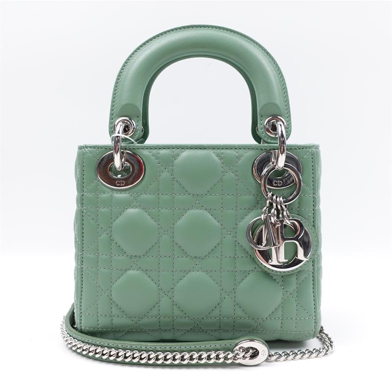 Pre-owned Dior Lady Green Lambskin Shoulder Bag