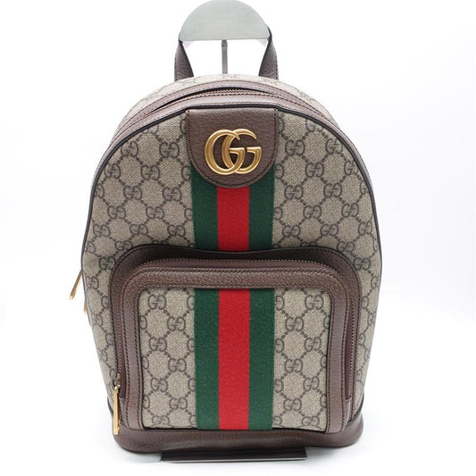 Pre-owned Gucci Ophidia Brown Coated Canvas Backpack