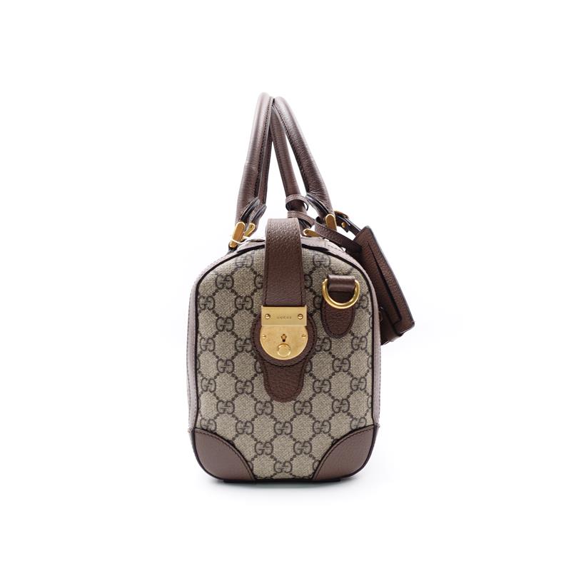 Pre-owed Gucci Ophidia Brown Coated Canvas Shoulder Bag