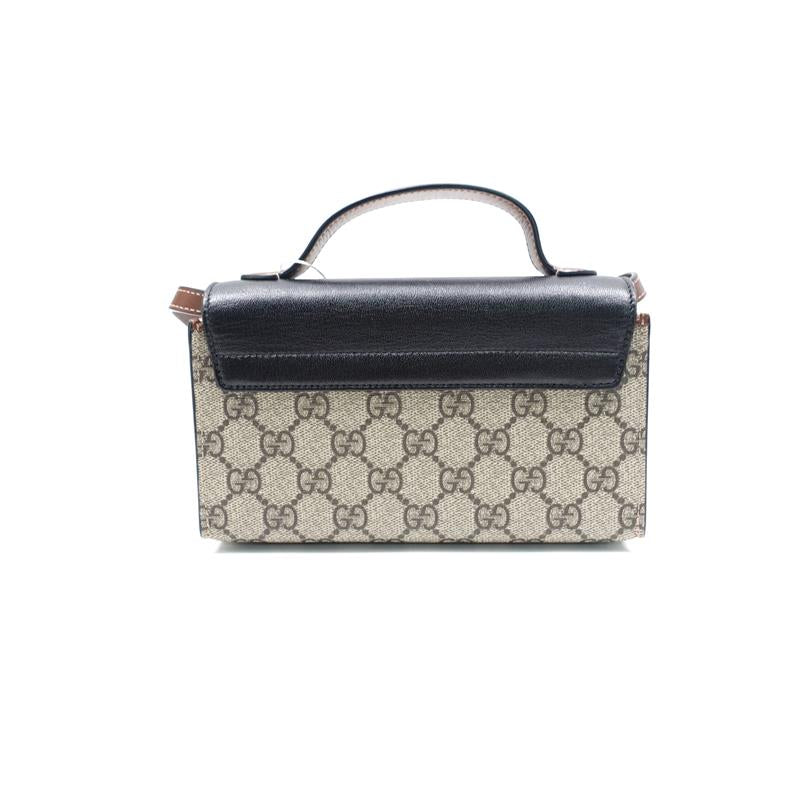 Gucci Padlock GG Beige And Black Coated Canvas Shoulder Bag