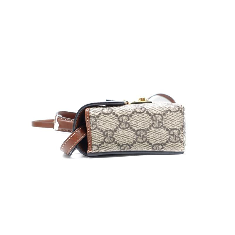 Gucci Padlock GG Beige And Black Coated Canvas Shoulder Bag