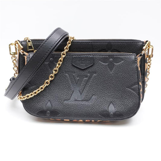 Pre-owned Louis Vuitton MULTI POCHETTE ACCESSORIES Black Calfskin Shoulder Bag