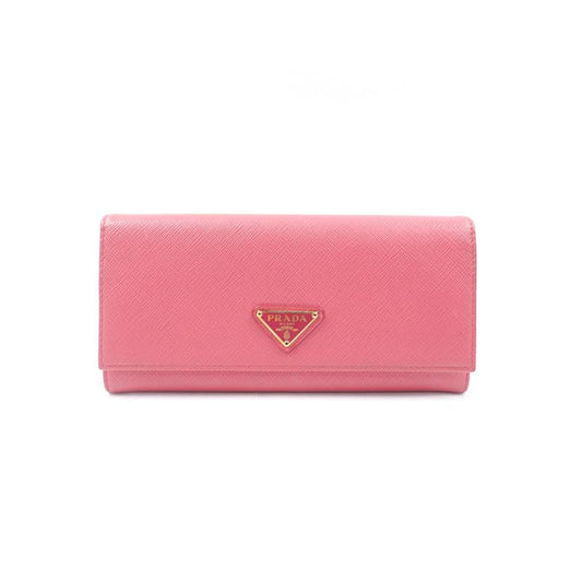 Pre-owned Prada Pink Calfskin Long Wallet